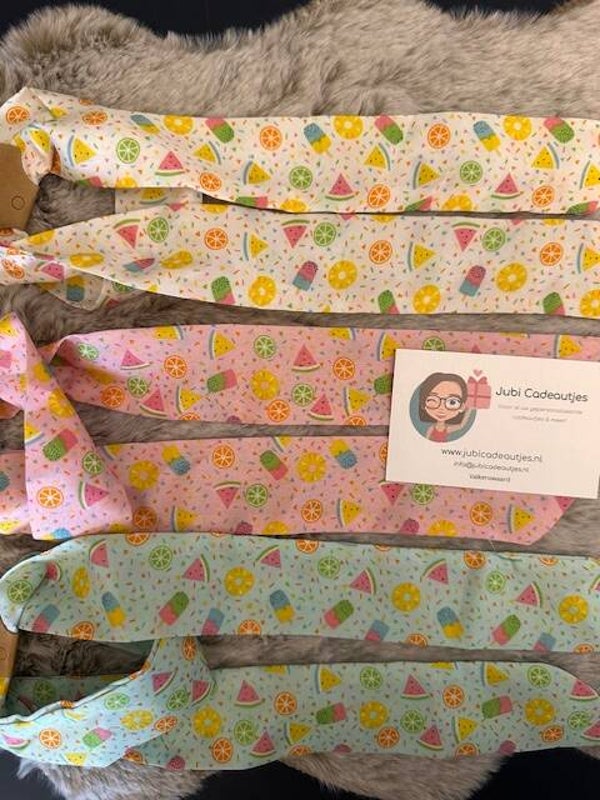 Musthaves Haarlinten Set (3 stuks) - Zomerprint Geel, Roze, Mintgroen
