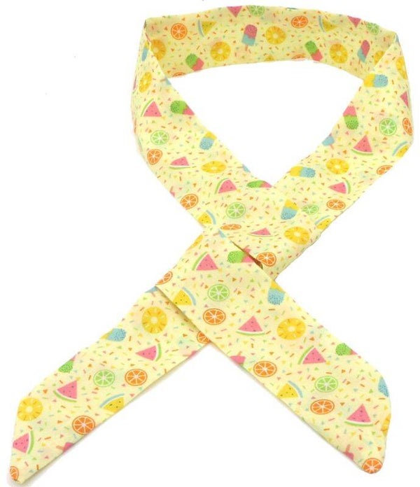 Haarlint 85x3.5cm - Zomerprint Geel