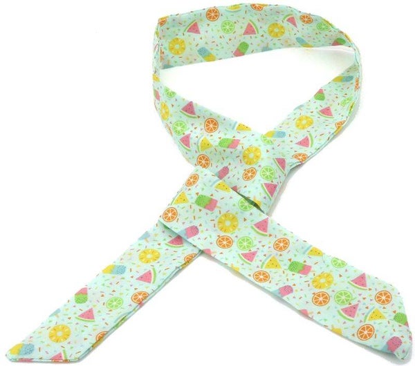 Haarlint 85x3.5cm - Zomerprint Mintgroen