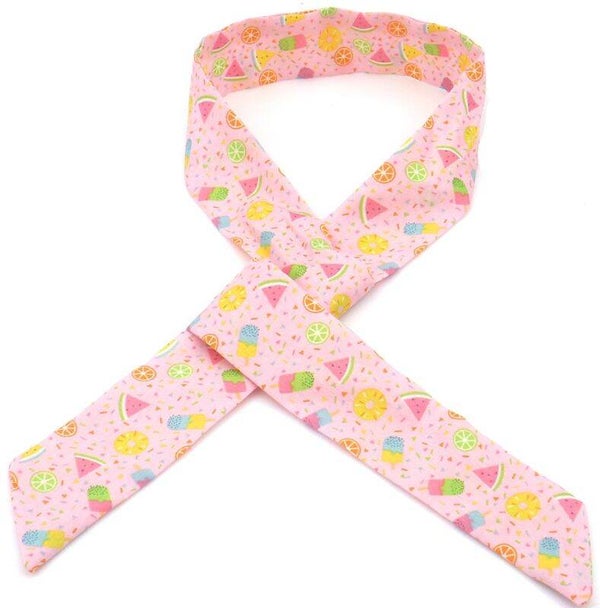 Haarlint 85x3.5cm - Zomerprint Roze