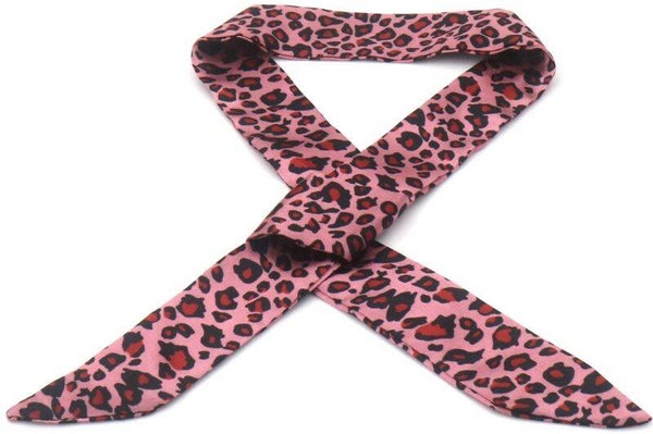 Haarlint 85x3.5cm - Panterprint Roze