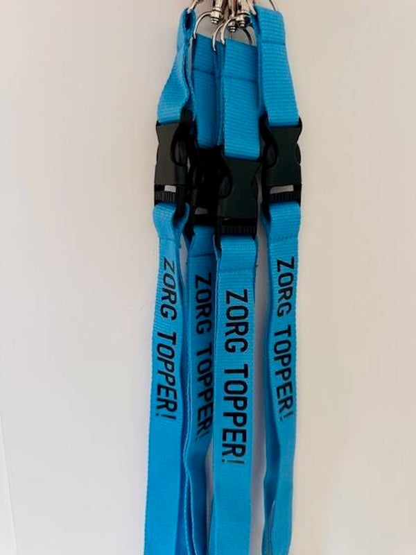 Keycord Zorg topper BLAUW - 30 stuks