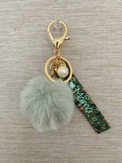 Sleutelhanger fluffy - Mint groen