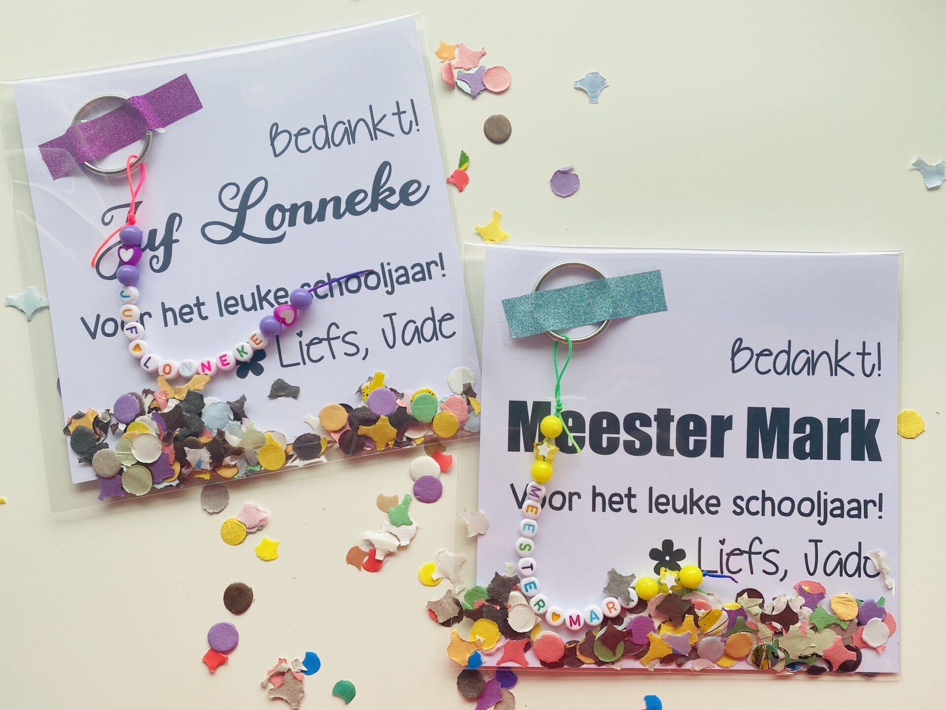 Kaart - Bedankt voor het leuke schooljaar met sleutelhanger