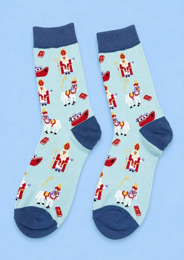 Sinterklaas sokken - Blauw - Diverse maten