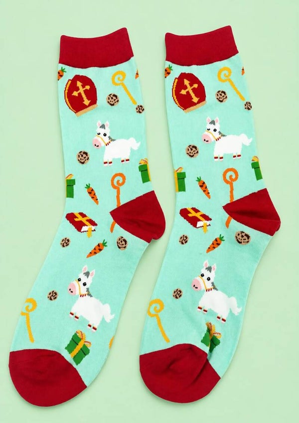Sinterklaas sokken - Mint groen - Diverse maten
