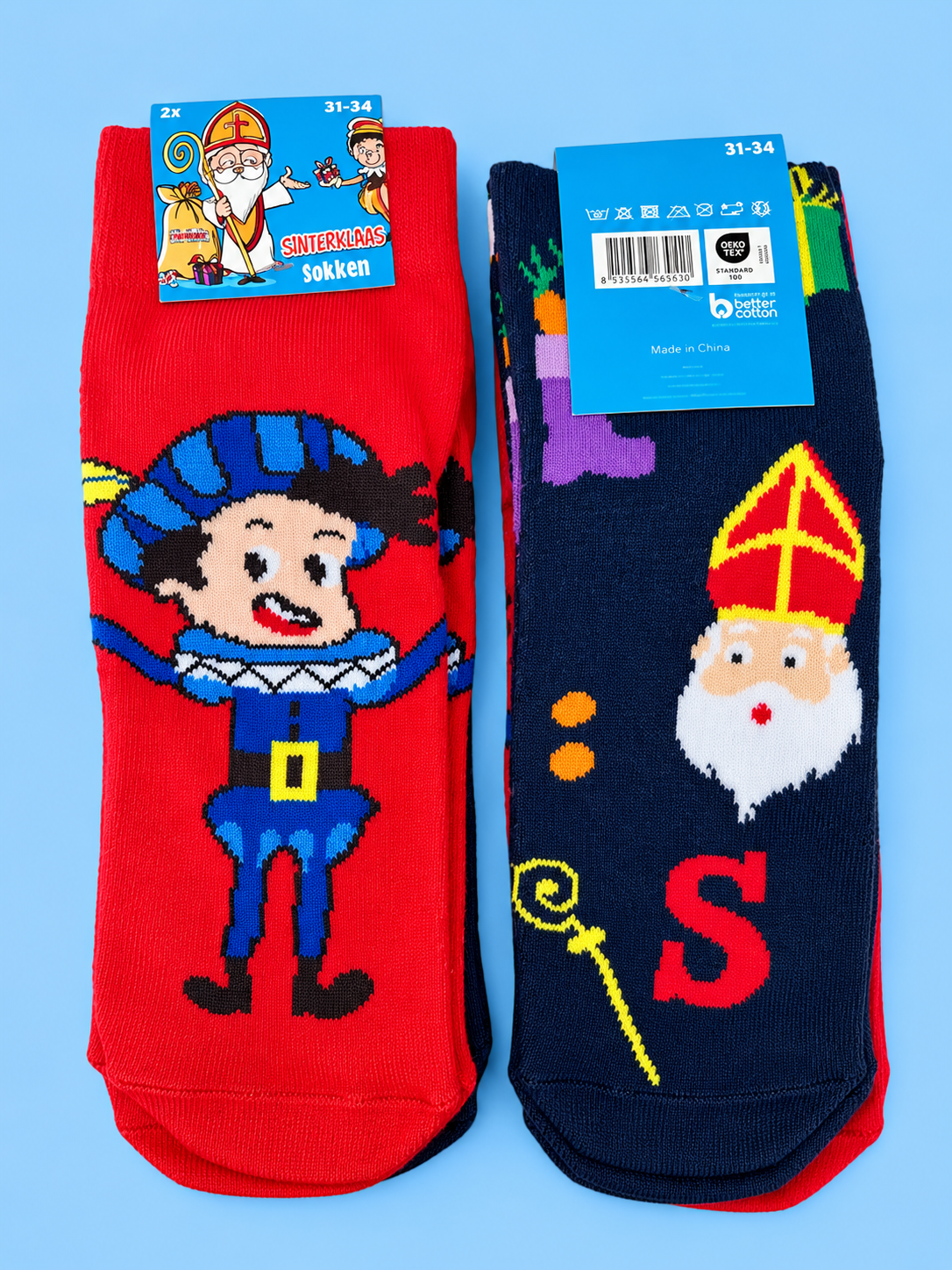 Sinterklaas Sokken - Blauw & Rood