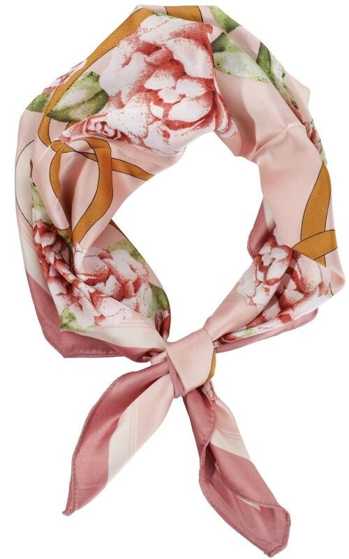 Zomersjaal 70x70cm - Bloemenprint roze