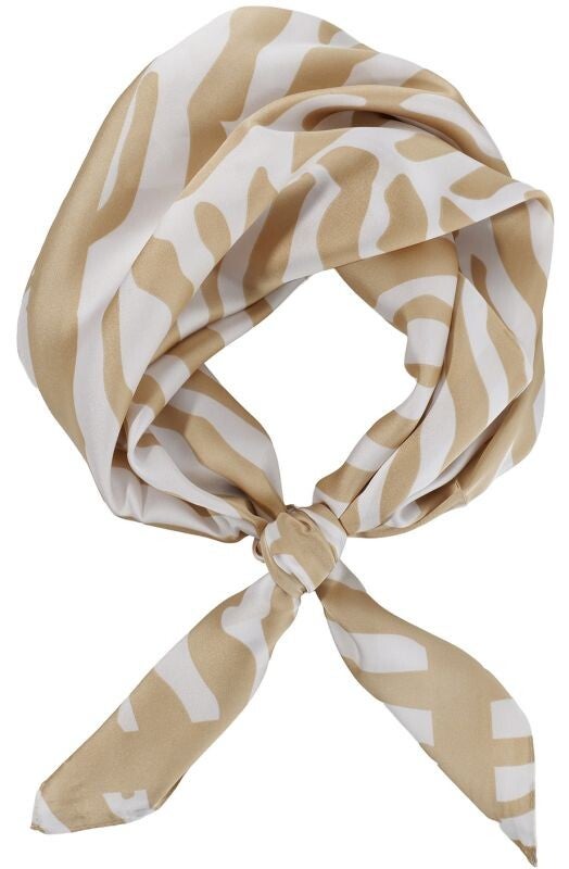 Zomersjaal 70x70cm - Zebraprint wit/bruin