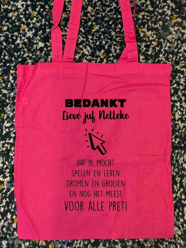 Tas -  Bedankt met naam (Div. kleuren)