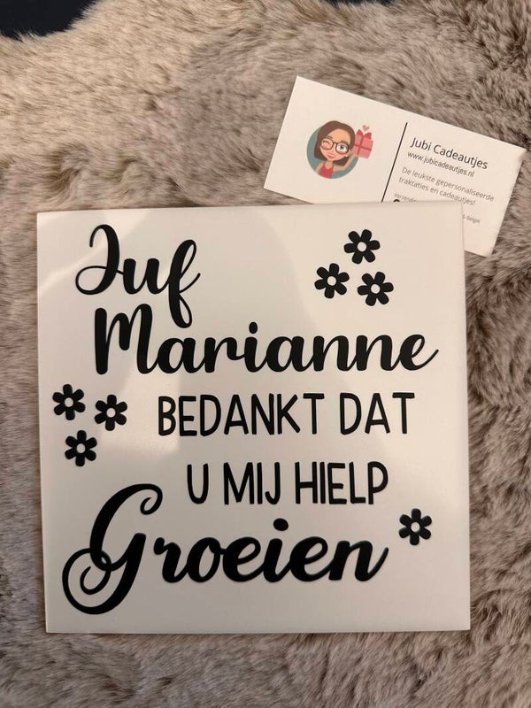 Tegeltje - Groeien JUF