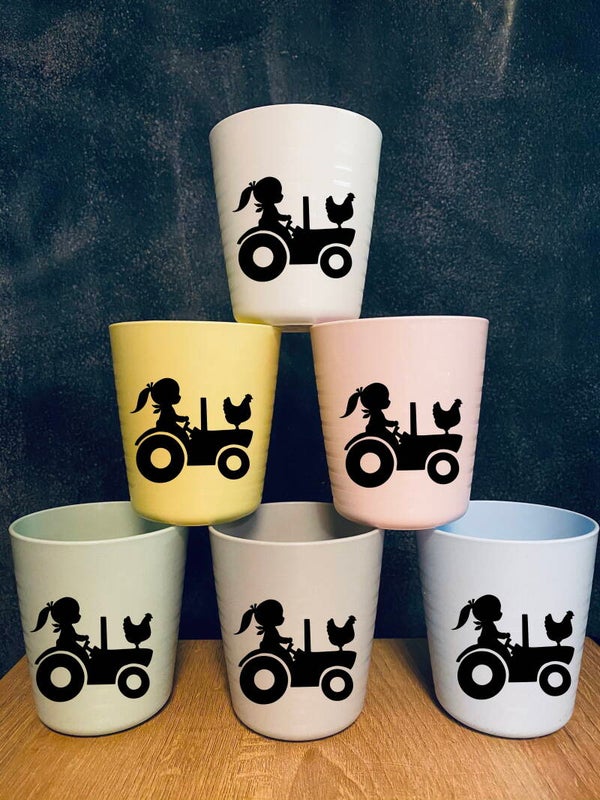 Beker Tractor Meisjes - Met naam