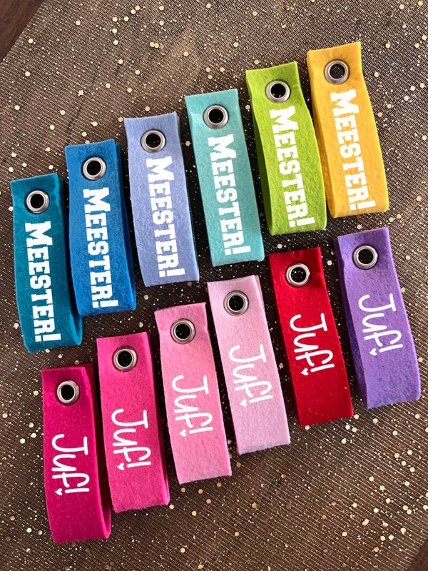 Vilten Sleutelhanger - Juf / Meester