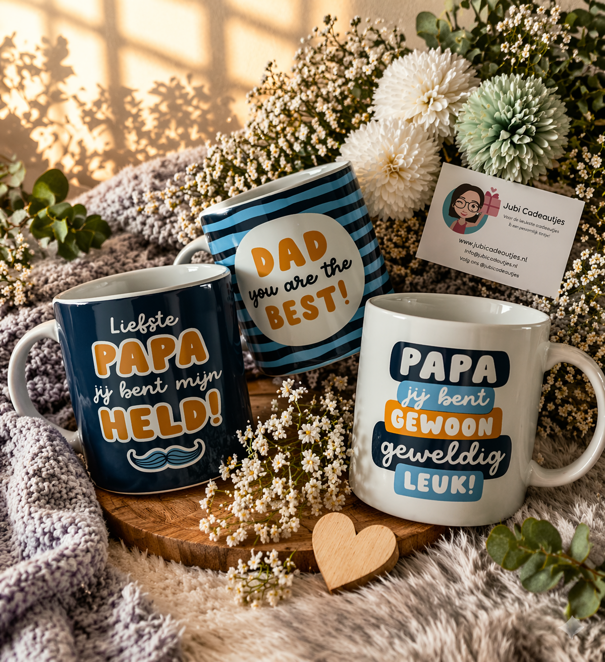 Voor de allerleukste (bonus)vader, hebben wij van Jubi Cadeautjes natuurlijk een super leuke mok met tekst. Shop ze snel want op is helaas op! Naast vaderdagmokken hebben wij ook super leuke moederdag mokken!