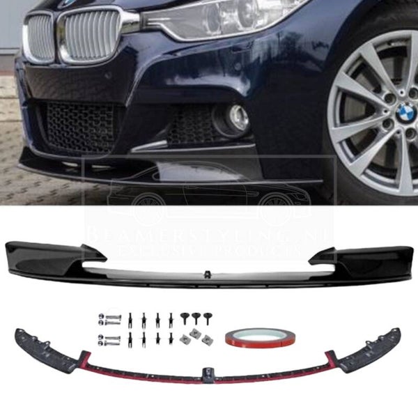BMW F30 / F31 - Front lip M-Performance look - Carbon Glans | Gecertificeerd OEM Kwaliteit