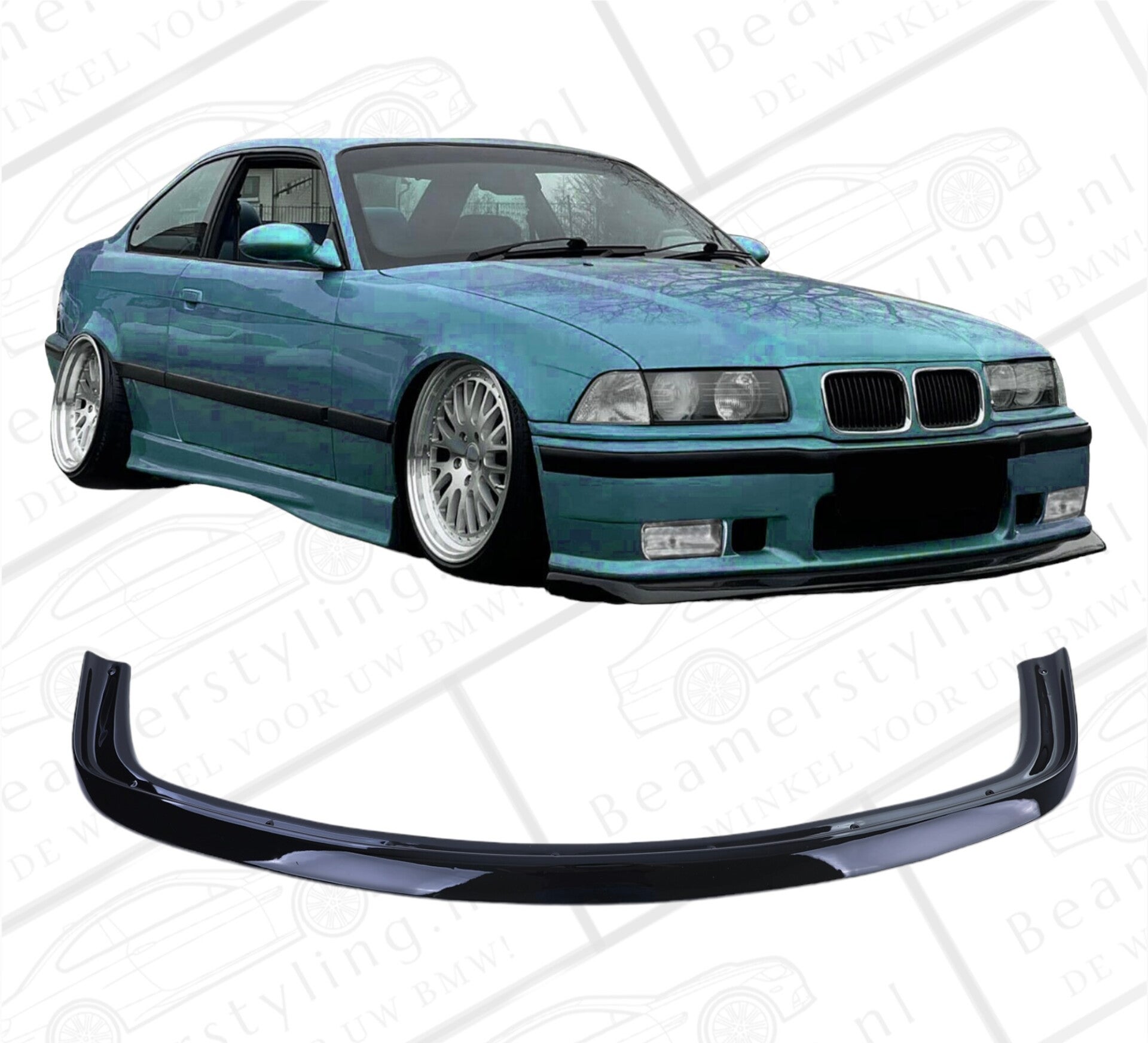 Front lip - BMW 3 Serie E36 - "Fat lip" - Hoogglans zwart