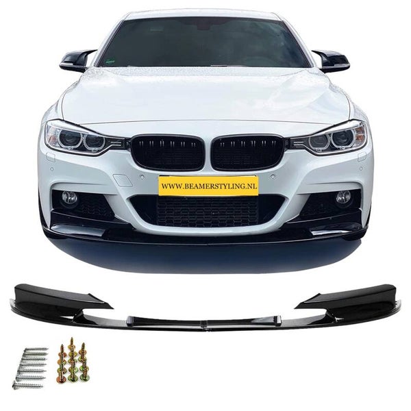 Front lip - BMW F30 / F31 - Hoogglans zwart - 2 delig | 2011-2019