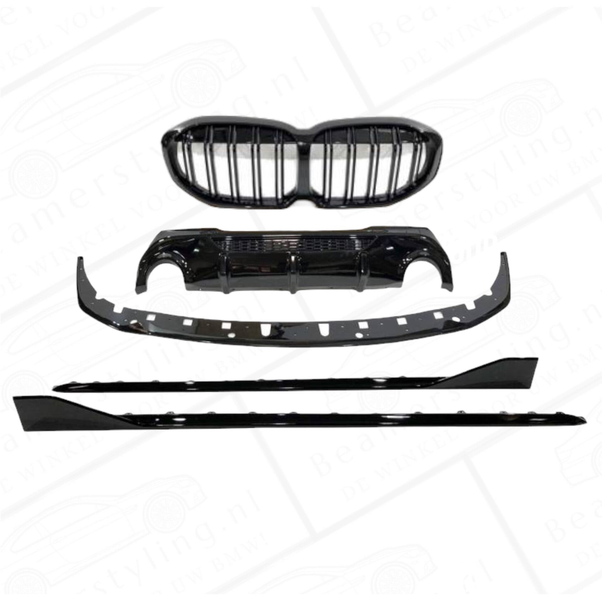 Aanzet pakket V2 - BMW F40 - M Performance look | Hoogglans zwart