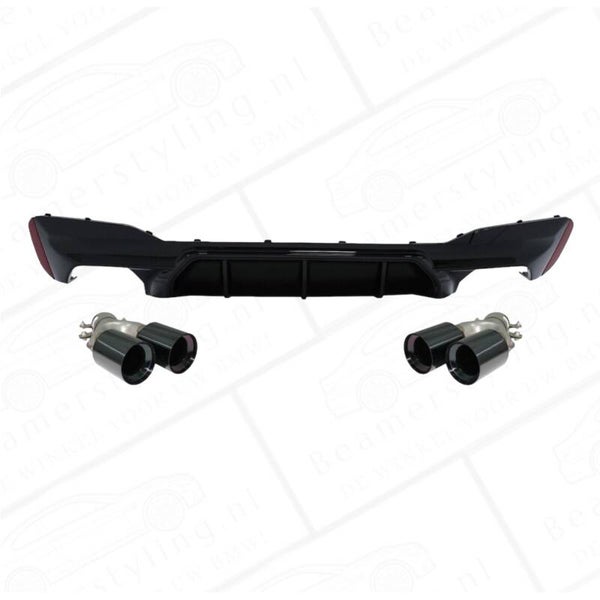 Diffuser - BMW G30 / G31 - M5 look - Glanzend zwart - Incl sierstukken hoogglans zwart