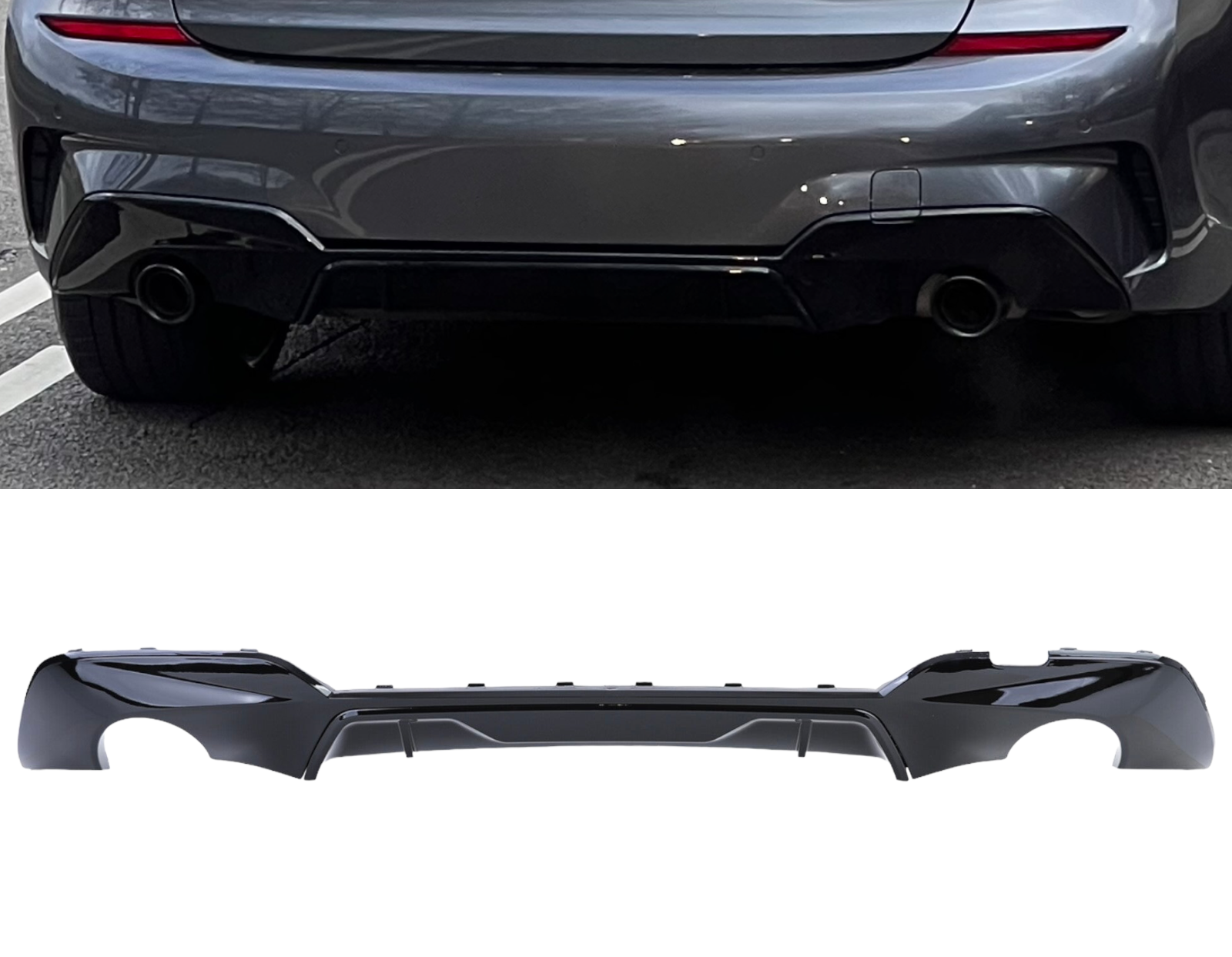 Diffuser - BMW G20 / G21 - M Performance look - Hoogglans zwart | 2019 ...