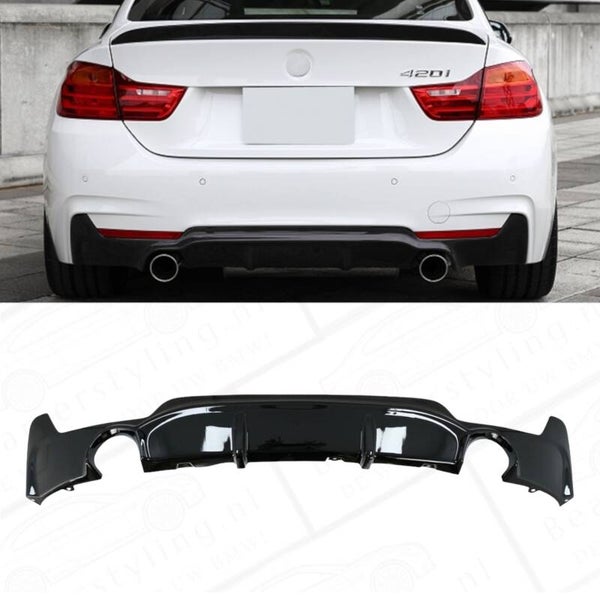 Diffuser - BMW F32 / F33 / F36 - 435i / 440i M Performance optiek - Hoogglans zwart