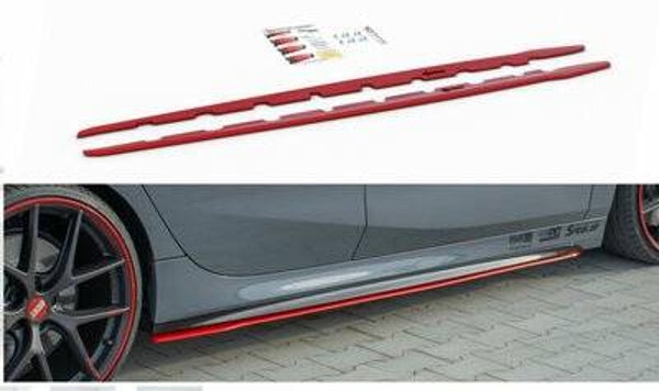 Side skirt extensions V2 - BMW F40 - Rood - Maxton Design
