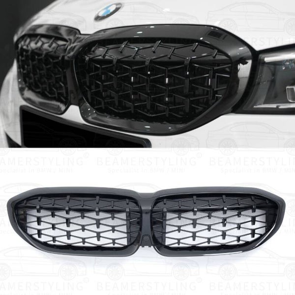 Nieren - BMW G20 / G21 - Diamond - Hoogglans zwart | 2019-2022