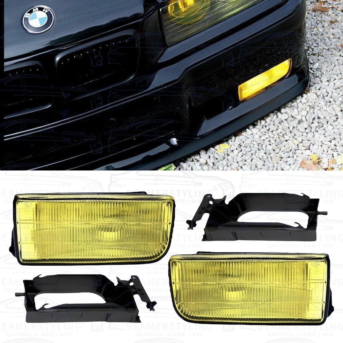 Mistlampen - BMW 3 Serie E36 - Geel - OEM Look - Beugels + lampen | 90-00