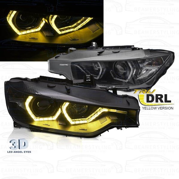 Angel Eyes Koplampen - BMW F30 / F31 - Yellow DRL - LED - H7 | 2012-2015