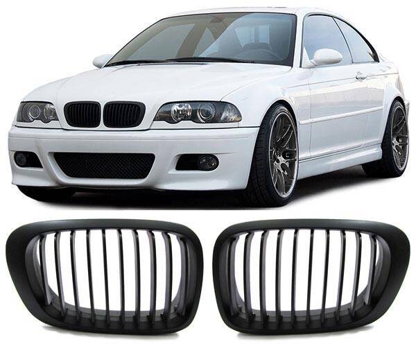 Nieren - BMW E46 Coupe / Cabrio - Mat zwart | 1999 - 2003