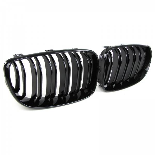 Nieren - BMW E81 / E82 / E88 / E87 LCI - M look - Hoogglans zwart | 07-12