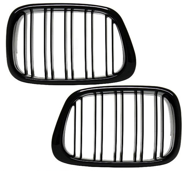 BMW 3 SERIE NIEREN / GRILL DELEN GLANZEND ZWART DUBBELSPIJLS E36 1991 - 1996