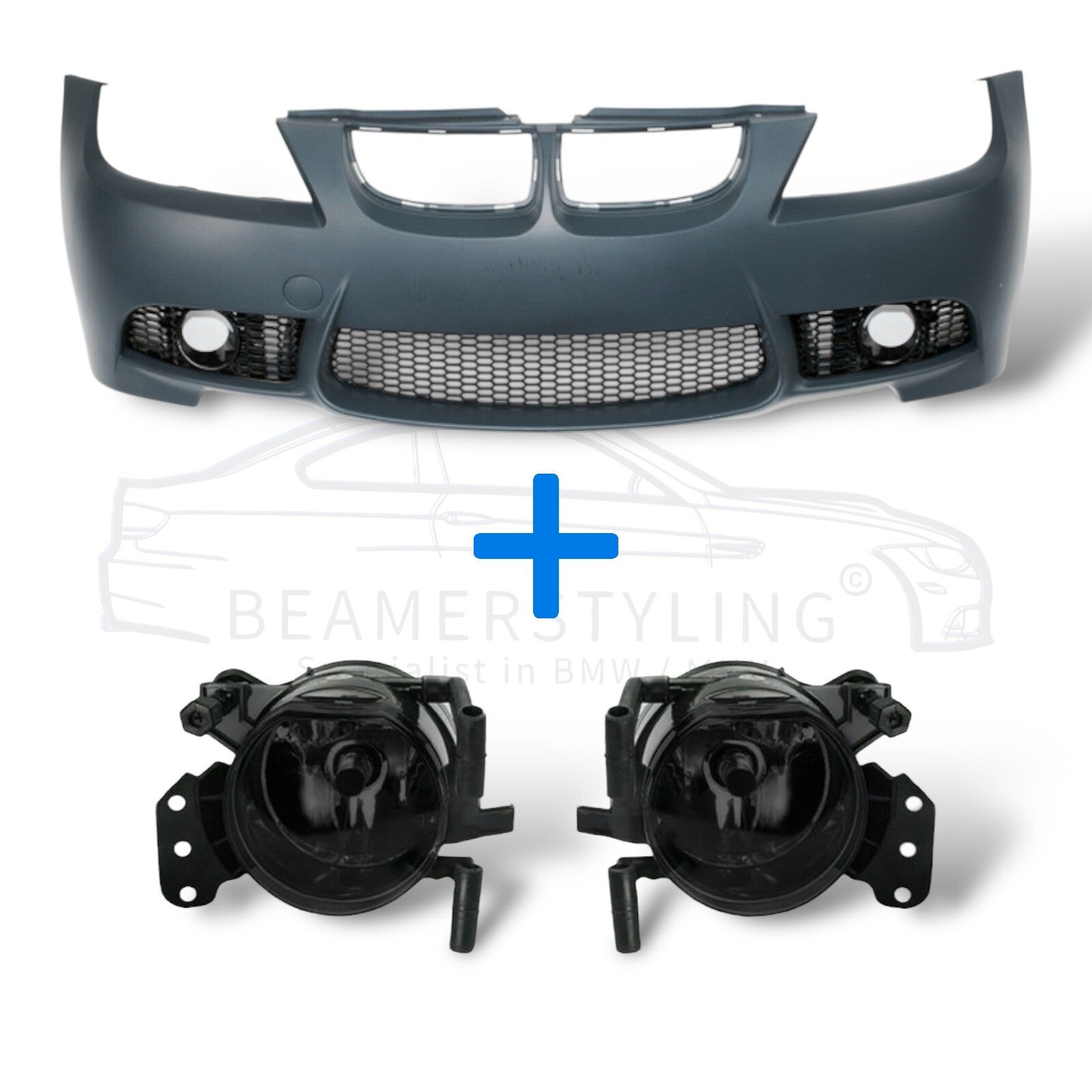 Voorbumper - BMW E90 / E91 - M3 look + Smoke Mistlampen | 05-08