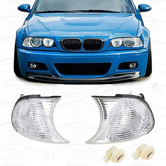 Knipperlichten set - BMW E46 Coupé / Cabrio - Wit - Kristal Design | 1999-2001