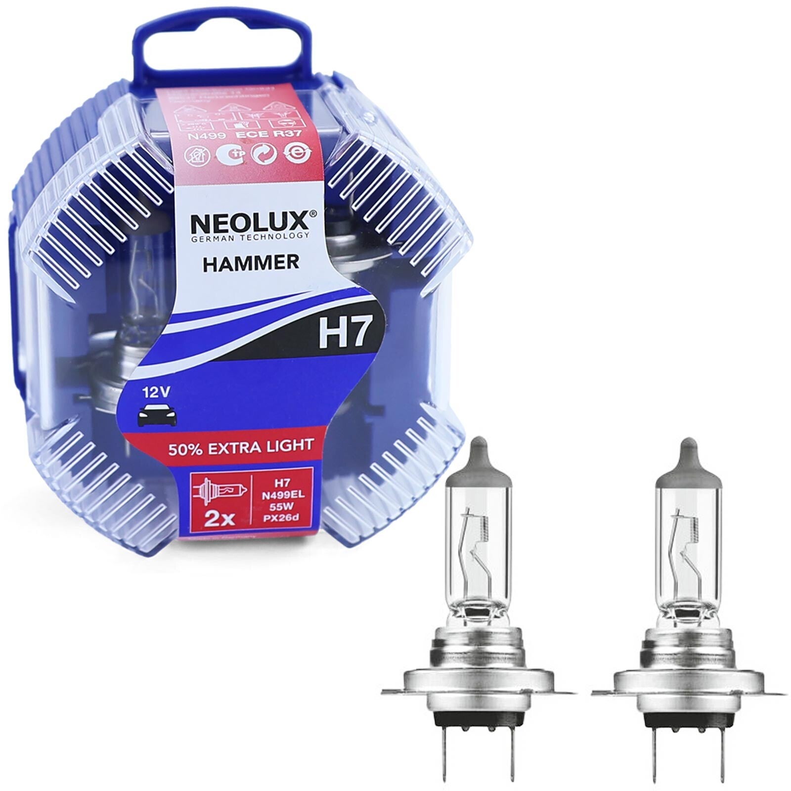 Neolux | 50% Extra Light | H7 Autolampen set | 12V 55W