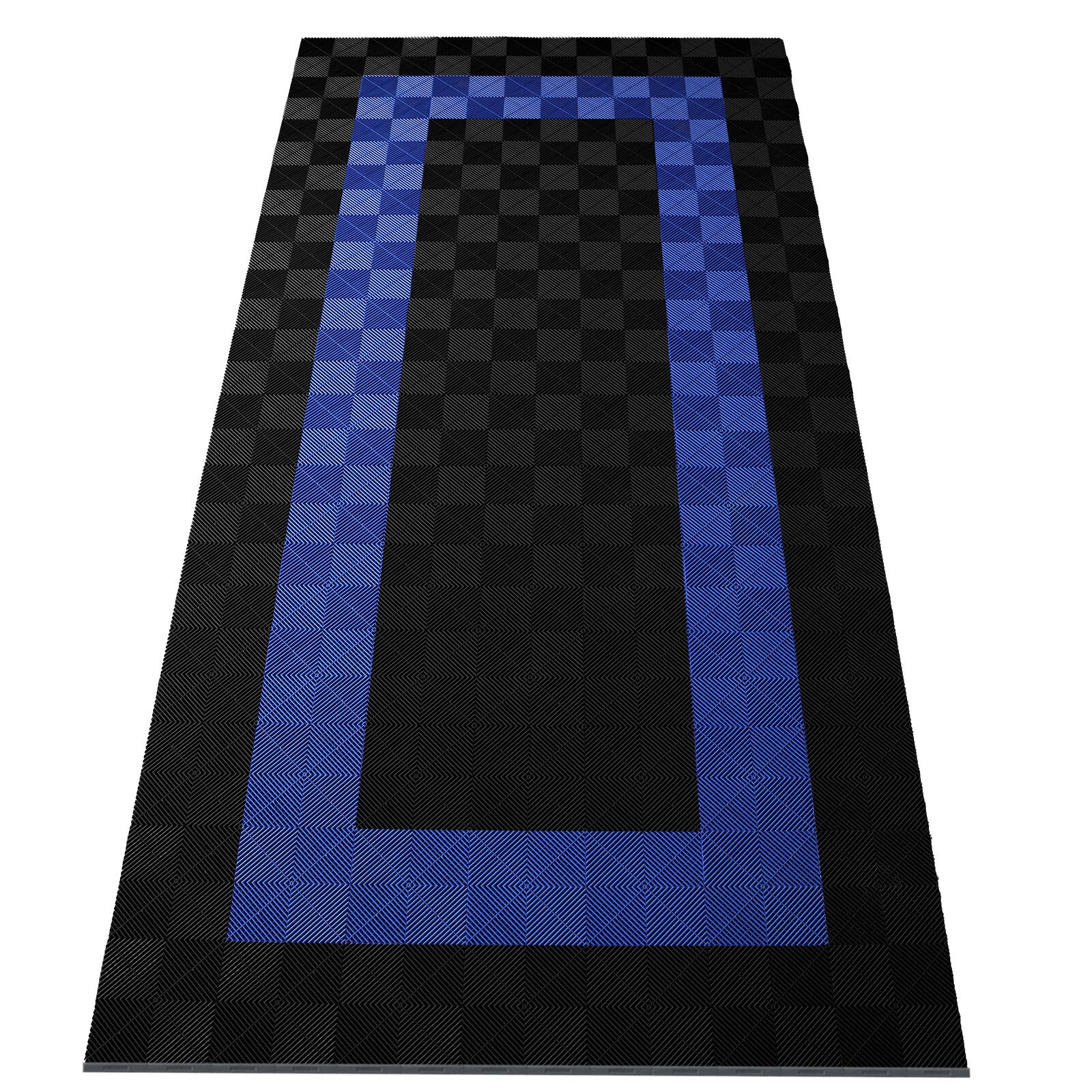 15,68m² Showroom garagevloer - Zwart/Blauw vierkant - 280cmx560cm