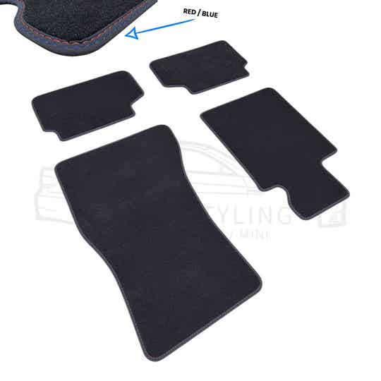 Premium Vloermatten - BMW 5 Serie G30 / G31 - Blauw/Rode stiksels - Velours | 17-23