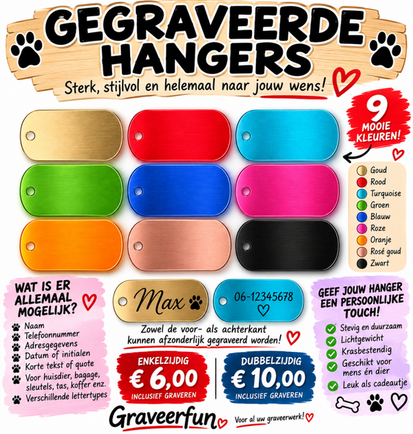 gegraveerde hangers