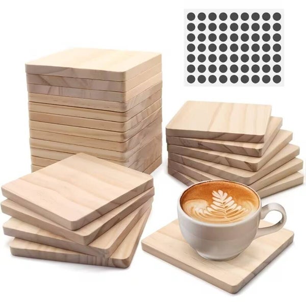 Houten onderzetters (set 6 stuks)