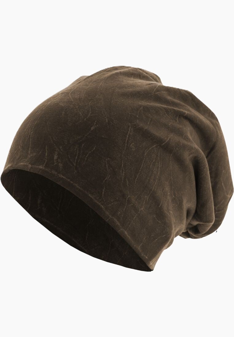 17080 MasterDis beanie muts stonewashed chocolate