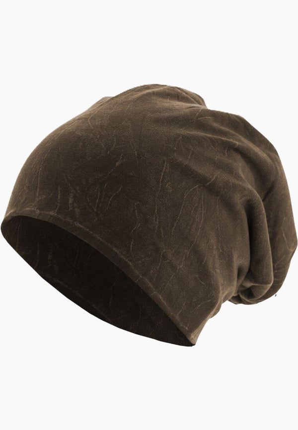 17080 MasterDis beanie muts stonewashed chocolate
