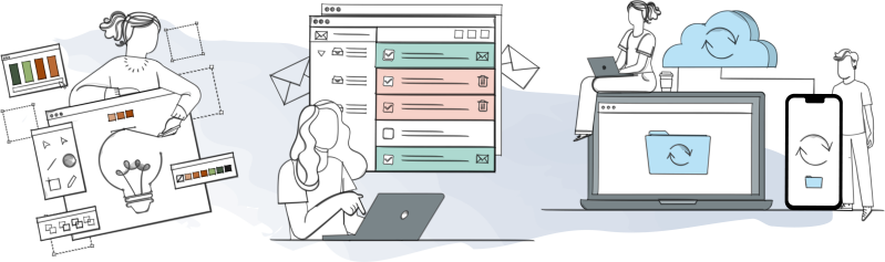 visuel démontrant le processus de collaboration avec ma belle page