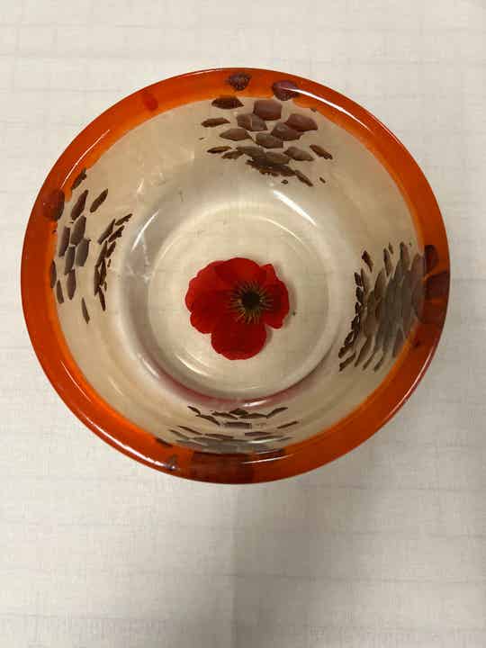 The Poppy Bowl - An Epoxy Delight of Clear Epoxy and Mother of Pearl
