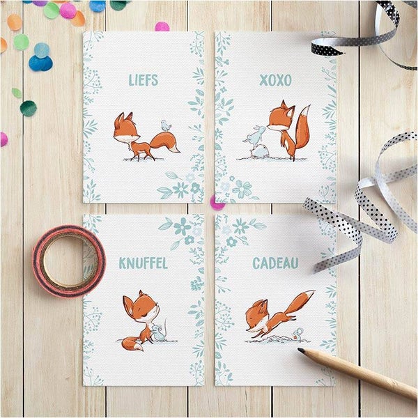 Mini kaartjes vosjes