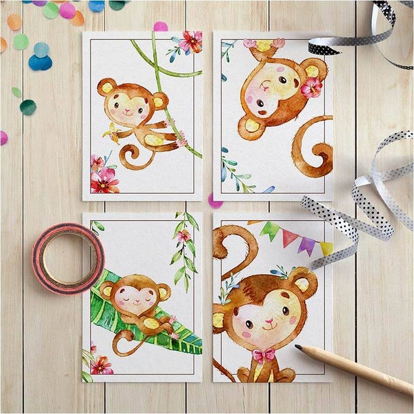 Mini kaartjes apen