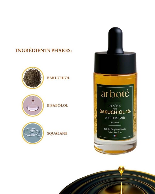Oil Sérum Nuit au Bakuchiol – Soin Régénérant