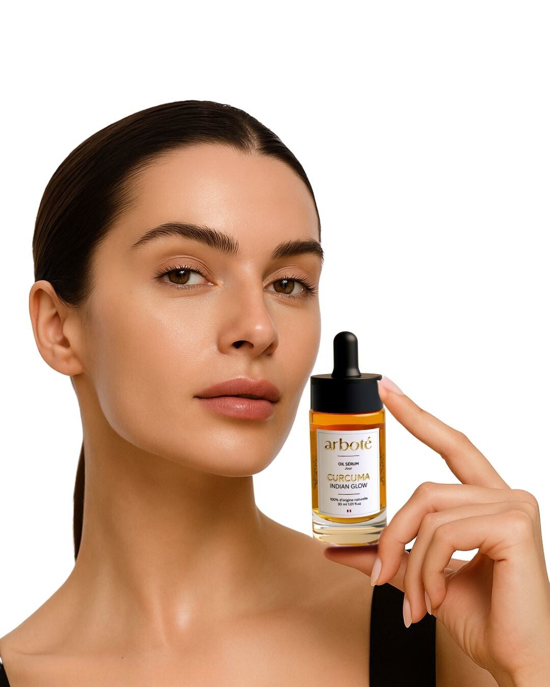 serum curcuma on model