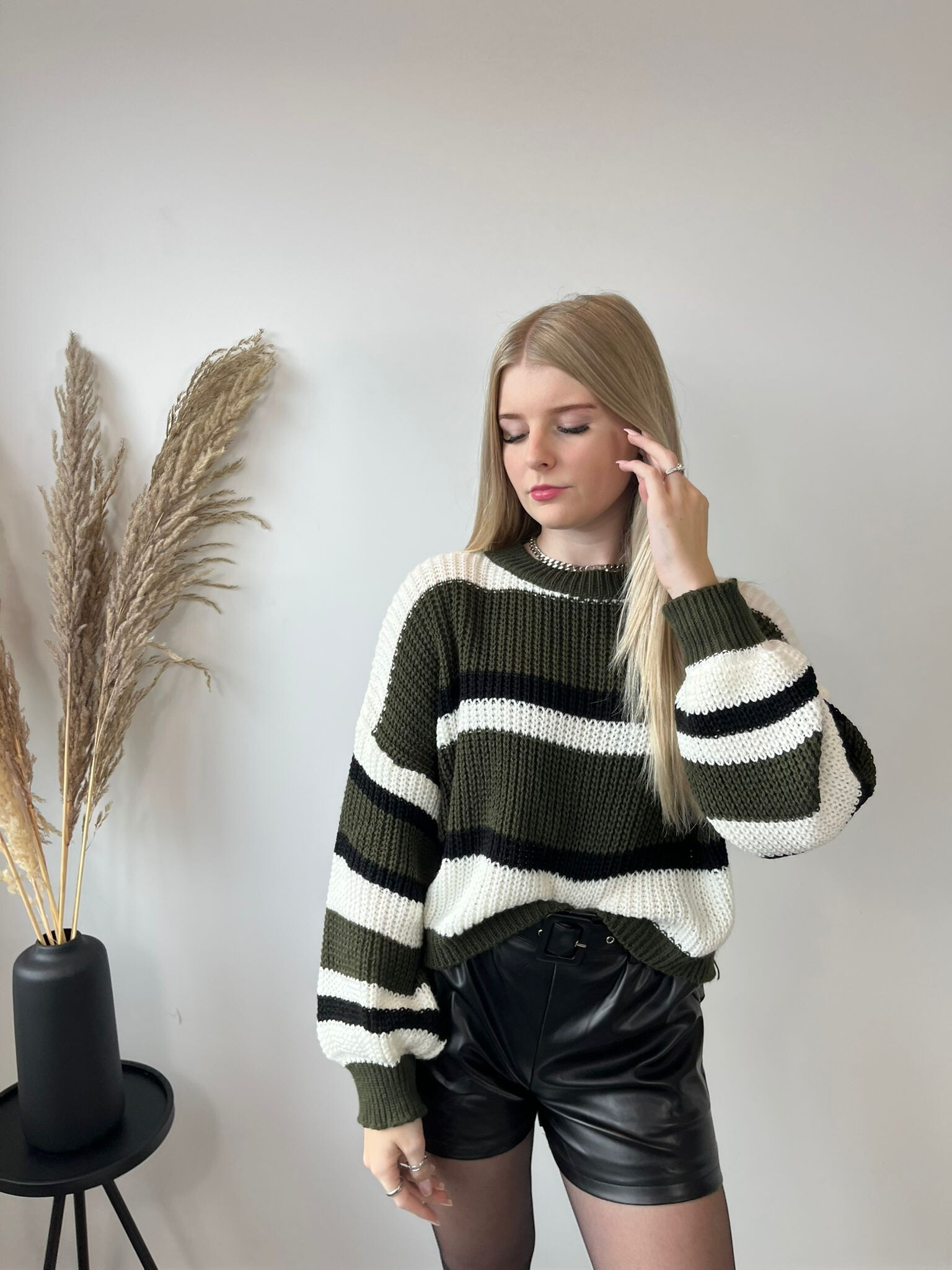 Audrey Sweater Stripes - Khaki