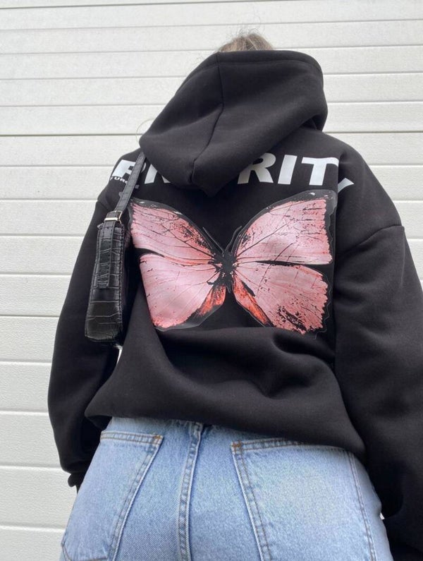 Priority Butterfly Hoodie - Black