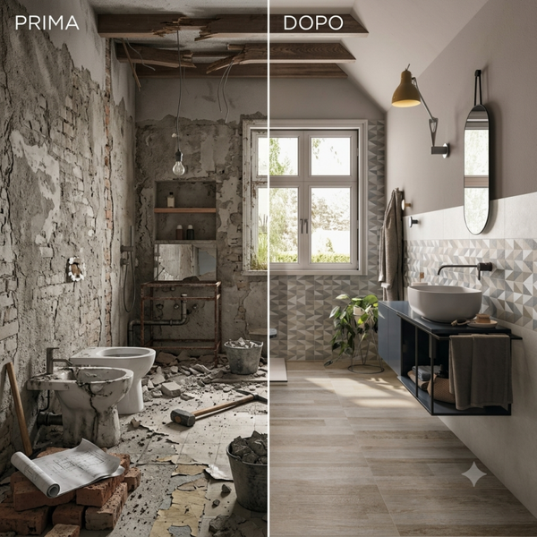 RISTRUTTURAZIONE BAGNO CHIAVI IN MANO, FINITURE MEDIE